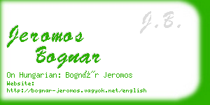 jeromos bognar business card